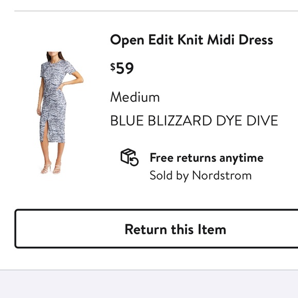NORDSTROM - OPEN EDIT Knit Midi Dress - Picture 2 of 5